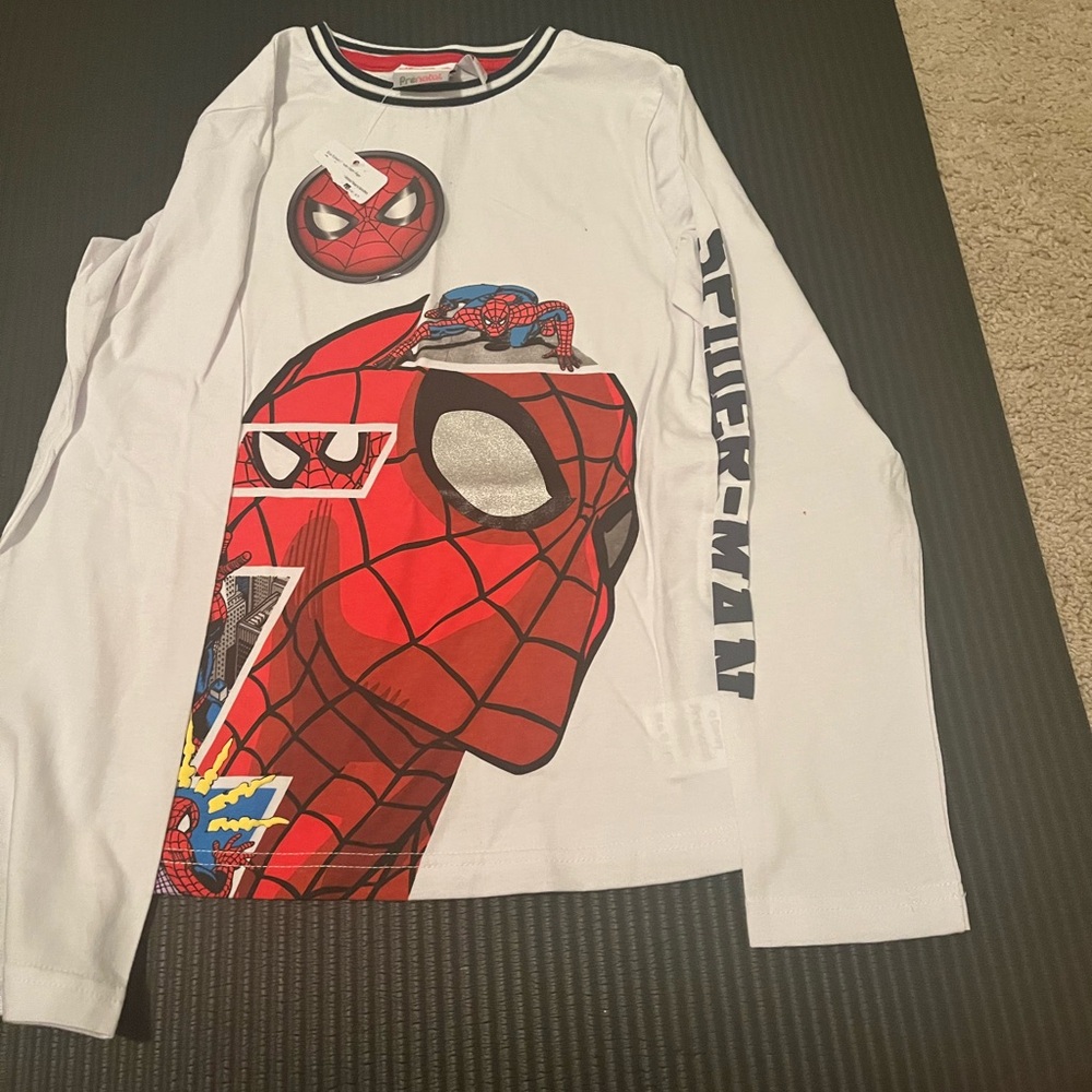 Marvel Spider-Man Graphic Long Sleeve Tee - White and Red